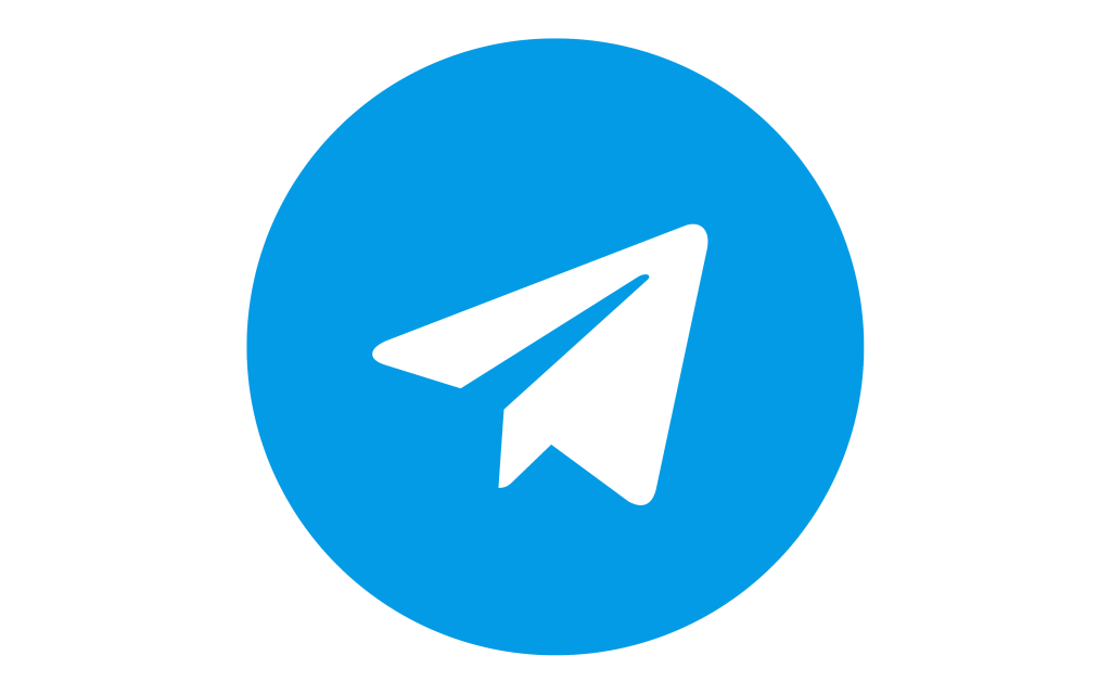 Logo do aplicativo Telegram, que é um círculo azul com um avião de papel branco dentro